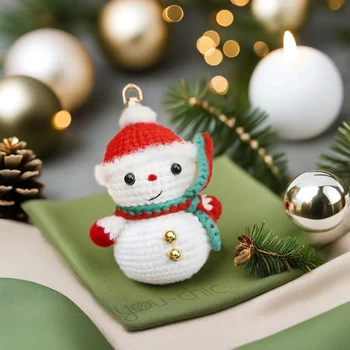 Рождественский подарок в виде снеговика, Брелок для ключей ручной работы, Подвеска для куклы, Аксессуары для сумок